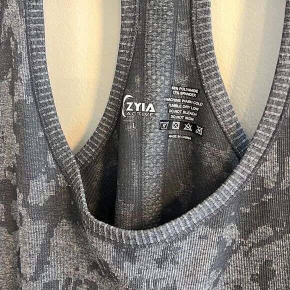 Zyia Active Racerback Tank Top, Gray, Women’s Large, Exercise / Work Out - Picture 4 of 7